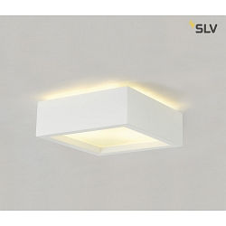 Plaster Ceiling luminaire GL 104 E27, rectangular, white plaster