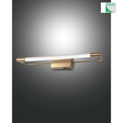 LED Wall luminaire RAPALLO, 1x 10W, 3000K, 1100lm, IP44, satin brass