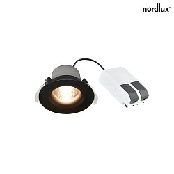 downlight STARKE round IP20, glossy, black dimmable