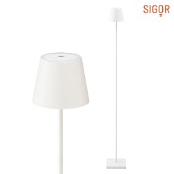 battery floor lamp NUINDIE round IP54, snow white dimmable