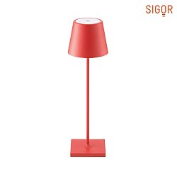 battery table lamp NUINDIE round, CCT Switch IP54, fire red dimmable