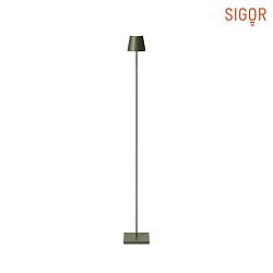 battery floor lamp NUINDIE USB-C round IP54, pine green dimmable
