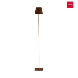battery floor lamp POLDINA L dimmable, adjustable IP54, corten dimmable